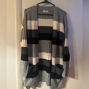 Womens Striped Cardigan